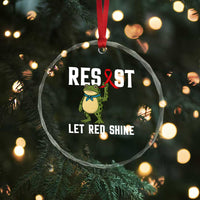 Resist Frog AIDS Awareness Crystal Glass Ornament Funny Portland Activist Meme HIV Support Red Ribbon TS14