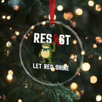 Resist Frog AIDS Awareness Crystal Glass Ornament Funny Portland Activist Meme HIV Support Red Ribbon - Wonder Print Shop