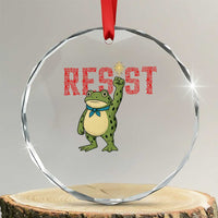 Resist Frog AIDS Awareness Crystal Glass Ornament Portland Activist Political Meme HIV Support Red Ribbon TS14