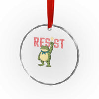 Resist Frog AIDS Awareness Crystal Glass Ornament Portland Activist Political Meme HIV Support Red Ribbon TS14