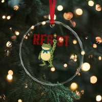 Resist Frog AIDS Awareness Crystal Glass Ornament Portland Activist Political Meme HIV Support Red Ribbon - Wonder Print Shop