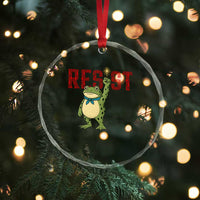 Resist Frog AIDS Awareness Crystal Glass Ornament Portland Activist Political Meme HIV Support Red Ribbon TS14