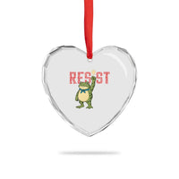 Resist Frog AIDS Awareness Heart Crystal Glass Ornament Portland Activist Political Meme HIV Support Red Ribbon - Wonder Print Shop