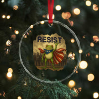 Resist Frog Christian Christmas Crystal Glass Ornament Funny Polittical 2025 Meme TS14