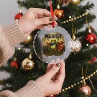 Resist Frog Christian Christmas Crystal Glass Ornament Funny Polittical 2025 Meme - Wonder Print Shop