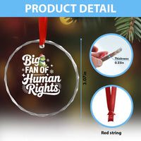 Resist Frog Christmas Crystal Glass Ornament Big Fan Of Human Rights Political Meme - Wonder Print Shop