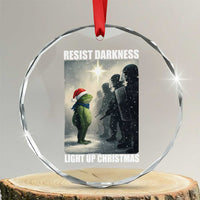 Resist Frog Christmas Crystal Glass Ornament Funny Portland Protest ICE Activist Meme - Wonder Print Shop