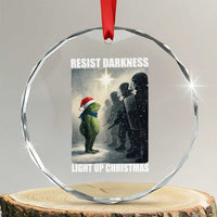 Resist Frog Christmas Crystal Glass Ornament Funny Portland Protest ICE Activist Meme TS14