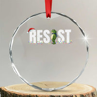 Resist Frog Christmas Crystal Glass Ornament Funny Portland Protest ICE Activist Meme 2025 - Wonder Print Shop
