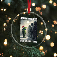 Resist Frog Christmas Crystal Glass Ornament Funny Portland Protest ICE Activist Meme - Wonder Print Shop