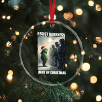 Resist Frog Christmas Crystal Glass Ornament Funny Portland Protest ICE Activist Meme TS14