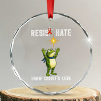 Resist Frog Crystal Glass Ornament Christian HIV Awareness Red Ribbon TS14