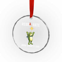 Resist Frog Crystal Glass Ornament Christian HIV Awareness Red Ribbon TS14