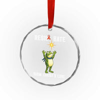 Resist Frog Crystal Glass Ornament Christian HIV Awareness Red Ribbon - Wonder Print Shop