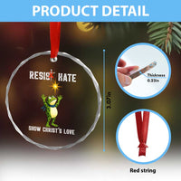 Resist Frog Crystal Glass Ornament Christian HIV Awareness Red Ribbon TS14