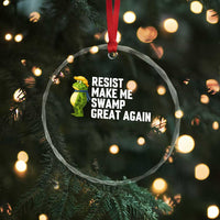 Resist Frog Crystal Glass Ornament Funny Polittical 2025 Meme TS14