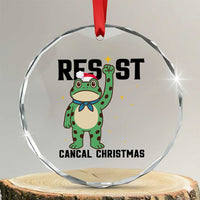 Resist Frog Crystal Glass Ornament Funny Portland Protest ICE Activist Meme TS14