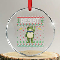 Resist Frog Crystal Glass Ornament Funny Portland Protest ICE Activist Meme 2025 TS14