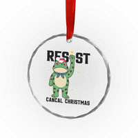 Resist Frog Crystal Glass Ornament Funny Portland Protest ICE Activist Meme TS14