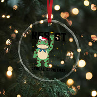 Resist Frog Crystal Glass Ornament Funny Portland Protest ICE Activist Meme - Wonder Print Shop
