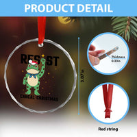 Resist Frog Crystal Glass Ornament Funny Portland Protest ICE Activist Meme TS14