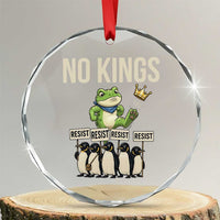 Resist Frog Crystal Glass Ornament No Kings Funny Portland Protest ICE Activist Meme TS14