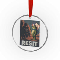 Resist Frog Crystal Glass Ornament Portland Frog Activist America Political 2025 - Wonder Print Shop
