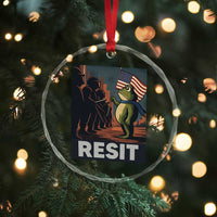 Resist Frog Crystal Glass Ornament Portland Frog Activist America Political 2025 - Wonder Print Shop