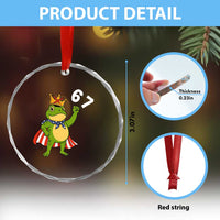 Resist Frog Crystal Glass Ornament Super American 67 Six Seven Meme TS14