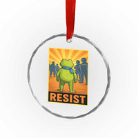 Resist Frog Graphic Crystal Glass Ornament Protest Stand Against Fascism TS02