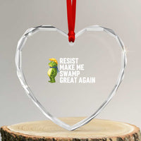 Resist Frog Heart Crystal Glass Ornament Funny Polittical 2025 Meme - Wonder Print Shop