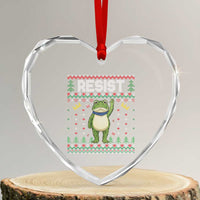 Resist Frog Heart Crystal Glass Ornament Funny Portland Protest ICE Activist Meme 2025 - Wonder Print Shop
