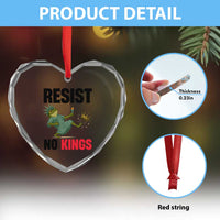 Resist Frog Heart Crystal Glass Ornament No Kings In America Political 2025 - Wonder Print Shop