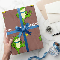 Resist Frog Kicking Crown Wrapping Paper Roll Funny No Kings In America Free Portland - Wonder Print Shop