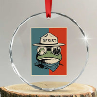 Resist Frog Meme Crystal Glass Ornament Portland Vintage Aesthetic Gift TS12