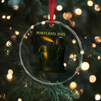 Resist Frog Political Poste Crystal Glass Ornament Free Portland Vintage Protest Graphic TS02