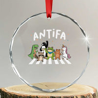 Resist Frog Protest Crystal Glass Ornament Antifa Inflatable Costume Portland Frog Political Satire TS10