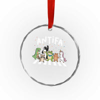 Resist Frog Protest Crystal Glass Ornament Antifa Inflatable Costume Portland Frog Political Satire - Wonder Print Shop