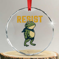 Resist Frog Protest Crystal Glass Ornament Free Portland Political Satire TS02