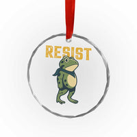 Resist Frog Protest Crystal Glass Ornament Free Portland Political Satire - Wonder Print Shop