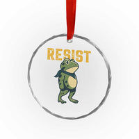 Resist Frog Protest Crystal Glass Ornament Free Portland Political Satire TS02