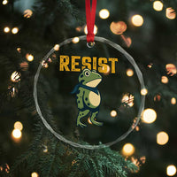 Resist Frog Protest Crystal Glass Ornament Free Portland Political Satire TS02