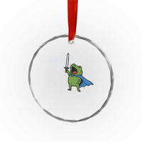 Resist Frog Warrior Crystal Glass Ornament Funny Rebel Meme Gift TS12