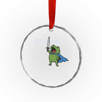 Resist Frog Warrior Crystal Glass Ornament Funny Rebel Meme Gift - Wonder Print Shop