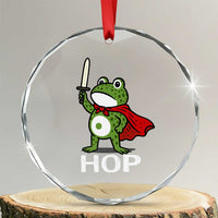 Resist Frog With Sword Crystal Glass Ornament No Kings Portland Protest Saves America TS10
