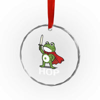 Resist Frog With Sword Crystal Glass Ornament No Kings Portland Protest Saves America TS10