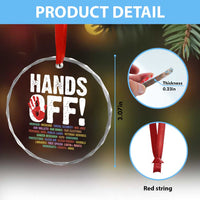 Resist Hands Off Crystal Glass Ornament Protect USA American We The People - Wonder Print Shop