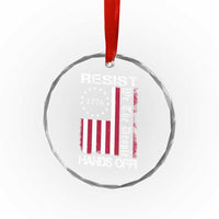 Resist Hands Off Crystal Glass Ornament Vintage American Betsy Ross Flag We The People - Wonder Print Shop