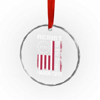 Resist Hands Off Crystal Glass Ornament Vintage American Betsy Ross Flag We The People TS02