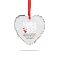 Resist Hands Off Heart Crystal Glass Ornament Protect USA American We The People - Wonder Print Shop